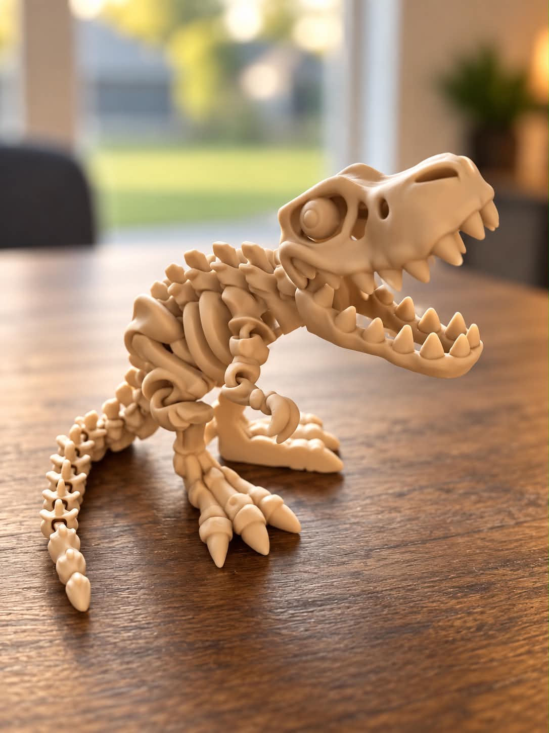 T-Rex-skelet, nærbillede af hoved og krop