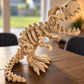 T-Rex-skelet i aggressiv positur, nærbillede