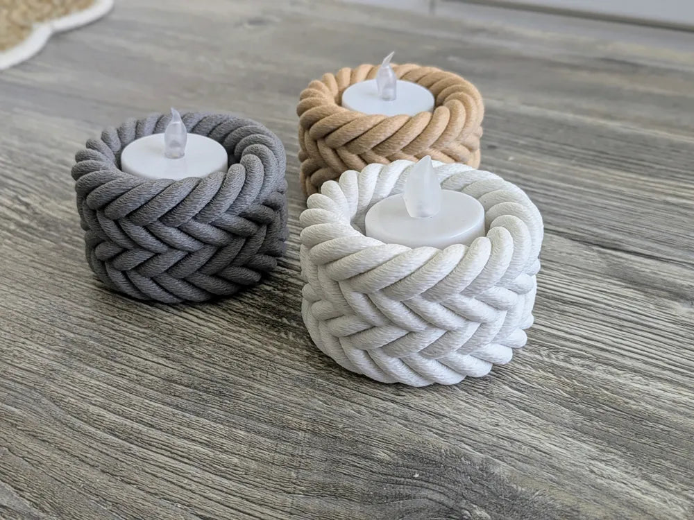 Braided rope LED-fyrfadsstager
